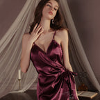 Smooth satin sexy pajiamas Sleepwear
