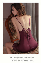 Sexy Deep-V Push-Up Lace & Satin Nightgown Sleepwear