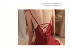 Sexy Deep-V Push-Up Lace & Satin Nightgown Sleepwear