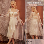 Sheer, Lightweight, and Sexy Satin-and-Lace Dress Sleepwear