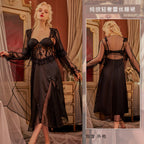Sheer, Lightweight, and Sexy Satin-and-Lace Dress Sleepwear