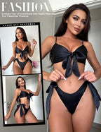 RSLOVE Satin Bow Tie 2-Piece Lingerie Set