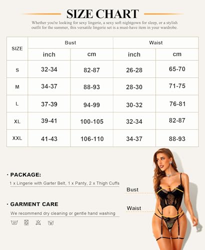 RSLOVE Lace Lingerie Set - Bra, Panty & Mesh Robe