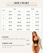 RSLOVE Lace Lingerie Set - Bra, Panty & Mesh Robe