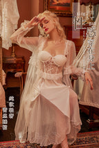 Sheer, Lightweight, and Sexy Satin-and-Lace Dress Sleepwear
