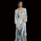 Sexy silk nightgown sleepwear