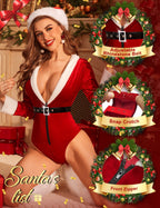 RSLOVE Christmas Lingerie Santa Women Bodysuit Costume Sexy Outfits Babydoll
