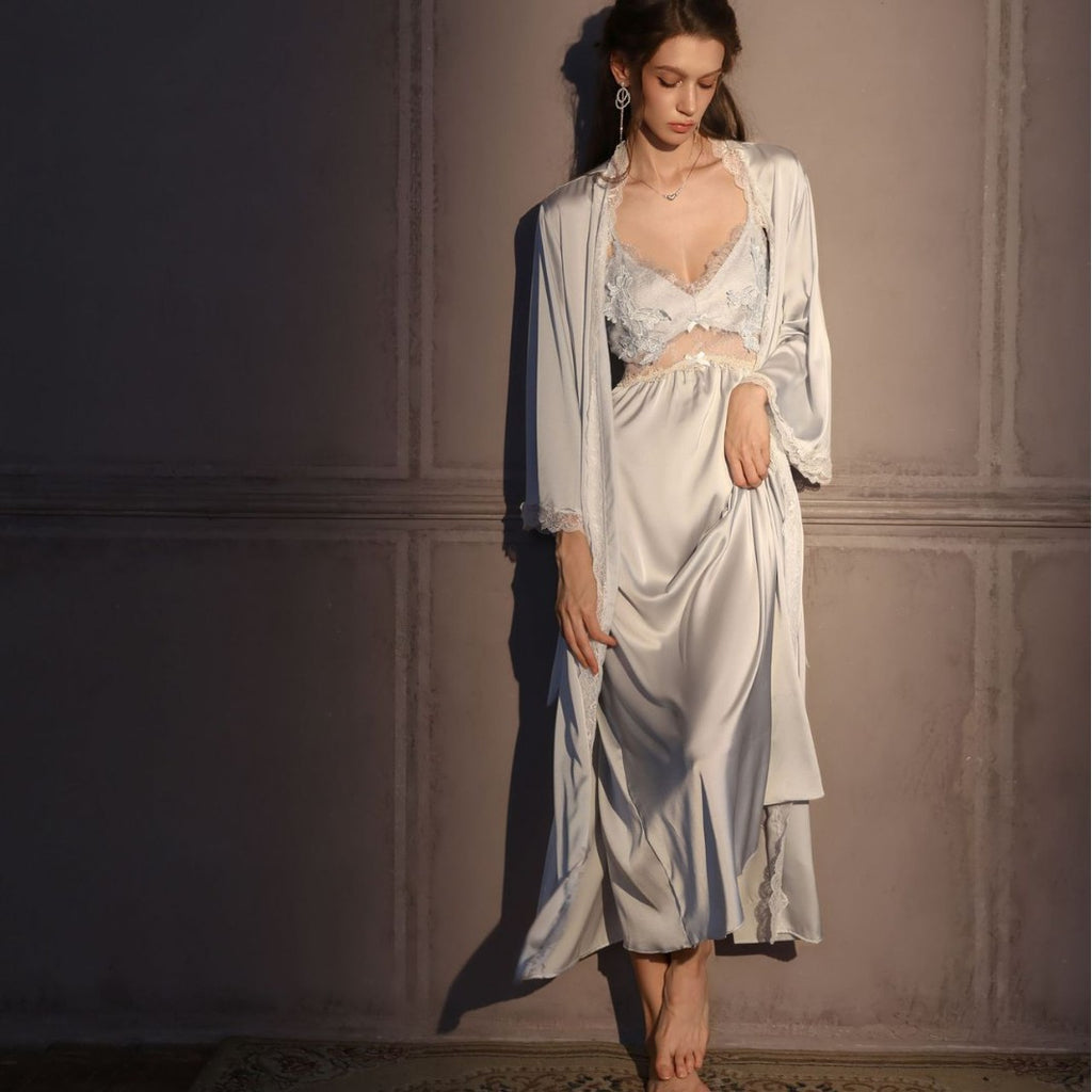 Sexy silk nightgown sleepwear